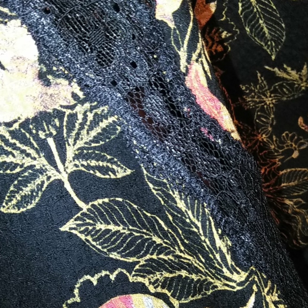 Free People 💙 Floral Lace Accent 💜 Flair Dress - Picture 11 of 11
